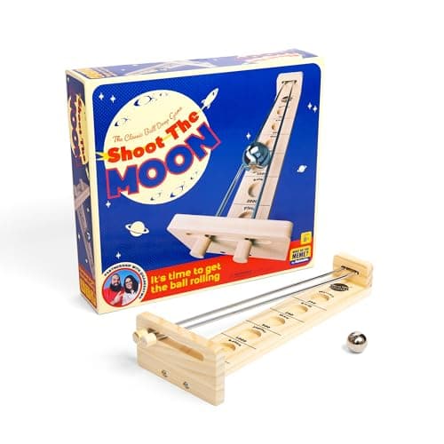 Image of WHAT DO YOU MEME? Shoot The Moon Game, Balancing Game with Moon Ball, Table Games, Retro Games, Traditional Wooden Game for Kids and Adults Ages 8+ by Relatable & Games4two