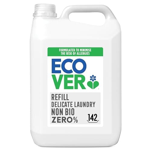 Image of Ecover Zero Non-Bio Laundry Detergent Refill, For Sensitive Skin, Baby Laundry Washing Liquid, 142 Washes, 5L