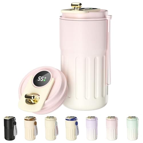 Image of Homealexa Coffee Cup Travel Mugs, Vacuum Insulating Cup 316 Stainless Steel, LED Touch Screen Temperature Gauge, Smart Mug Sealing Bottle 410ml