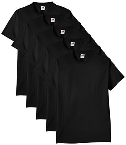 Image of Fruit of the Loom Men's Heavy T Shirt, Black, M UK
