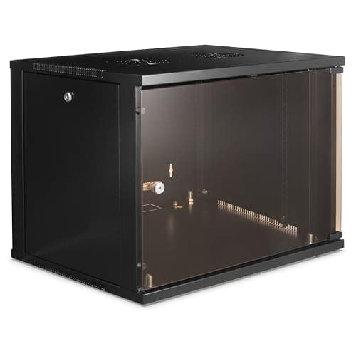 Image of Platinum Enclosures 9u 450mm Wall mounted or Floor Standing Data Cabinet, 19 Inch Storage Rack for Home Office, Removeable Side, Lockable Door and Sides