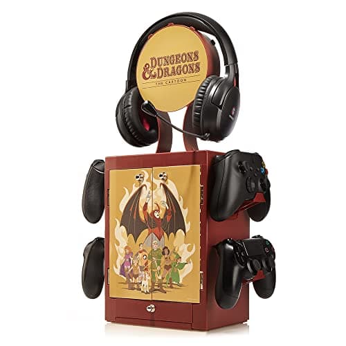 Image of Numskull Official Dungeons & Dragons Gaming Locker & Storage Stand, Holds 10 Games/DVDs, 4 Controllers, Headset and Accessories – Durable & Compact Organizer – Official Dungeons & Dragons Merchandise