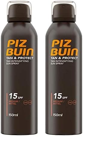 Image of Piz Buin Tan and Protect Intensifying Sun Spray SPF 15, 150ml (Pack of 2)