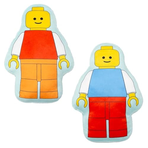 Image of Officially Licensed LEGO® Shaped Cushion Pillow | Colourblock Design | Super Soft | Reversible LEGO® Figure Shaped Pillow | Perfect For Bedroom Or Living Room Décor