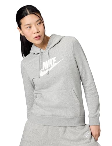 Image of Nike Women's Sportswear Club Fleece Sweatshirt, Grey-White, XL
