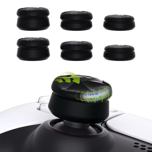 Image of PlayVital 3 Height Razor Thumbs Cushion Caps Thumb Grips for ps5, for ps4, Thumbstick Grip Cover for Xbox Core Wireless Controller, Thumb Grip Caps for Xbox One, Elite Series 2, for Switch Pro - Black