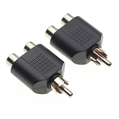 Image of Keple RCA Plug Phono Splitter Joiner Adapter 2 x RCA Sockets, Pack of 2