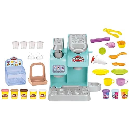 Image of Play-Doh Kitchen Creations Super Colourful Cafe Play Food Coffee Toy With 20 Accessories And 8 Pots