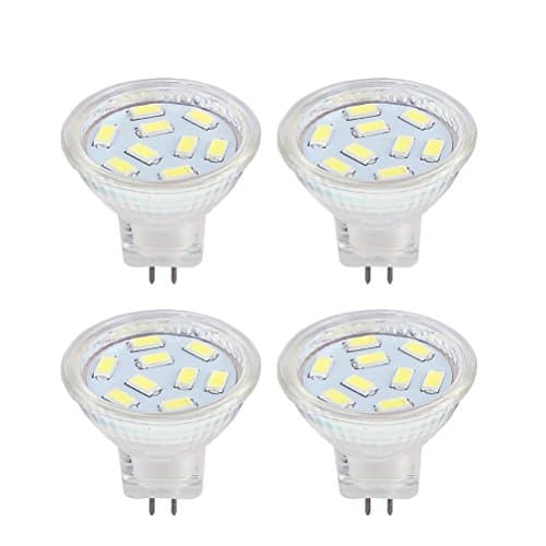 Image of HRYSPN 2W MR11 GU4 LED Bulb 12 Volt Cool White 6000K, 20W Halogen Replacement, MR11 G4/GU4.0 LED Spot Light for Home, Landscape, Recessed, Track Lighting (Pack of 4)