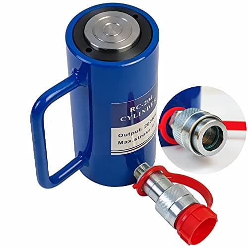 Image of AZMCNC 10 Ton Hydraulic Cylinder Ram Single Acting 4" Inch Stroke Hydraulic Cylinder Jack Lifting Jack Ram Portable Single Acting Lifting Cylinders with 100mm Stroke