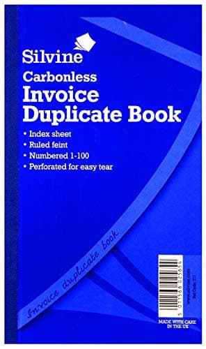 Image of Silvine 8x5 Carbonless Duplicate Memo Book - Numbered 1-100 with Index Sheet [Pack of 6]