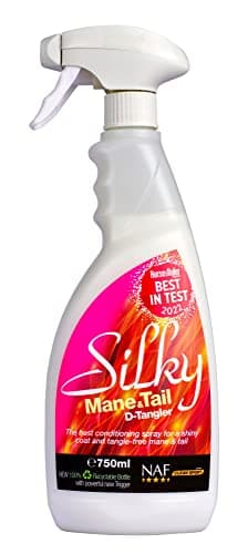 Image of NAF Silky Mane & Tail D-Tangler Spray – 750ml Deluxe Conditioning Detangler for Horses – Smooth, Shiny, Tangle-Free Finish – Non-Greasy, Dust-Repellent Formula
