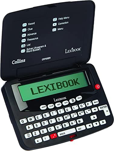 Image of Lexibook, Collins Crossword, Bradford, Phonetic spell-correction, Anagram solver, words games, Electronic, with battery, black/white, CR753EN