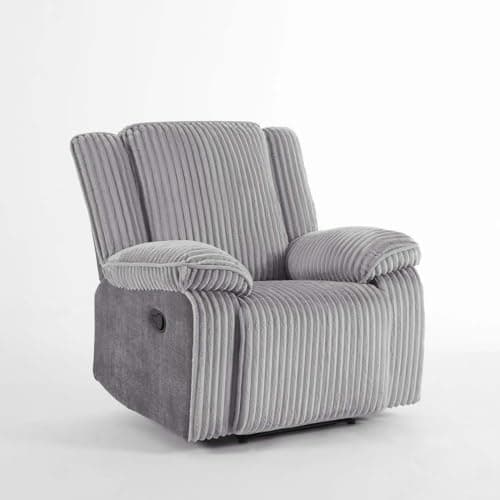 Image of More4Homes Verona Jumbo Cord Manual Recliner Chair (Grey)