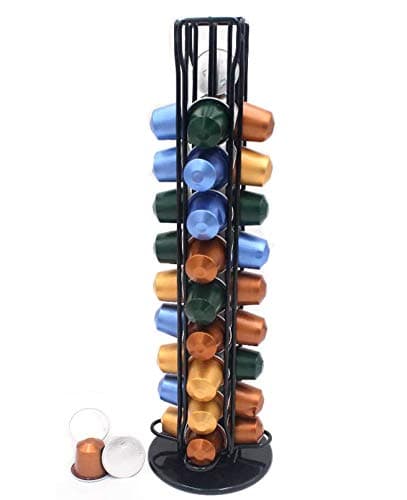 Image of Coffee Capsules Holder for Nespresso, Coffee Pod Holder for Nespresso 40 Coffee Capsules, Rotating Design, Elegant and Modern Finish, Coffe Storage Rack for 40 Pcs Pods Coffee Holder Stand
