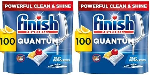 Image of Finish Ultimate All in One Dishwasher Tablets X100 Lemon Tabs, Pack of 2