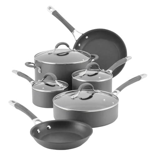 Image of Circulon 83903 Radiance Hard Anodized Nonstick Cookware Pots and Pans Set, 10 Piece, Gray