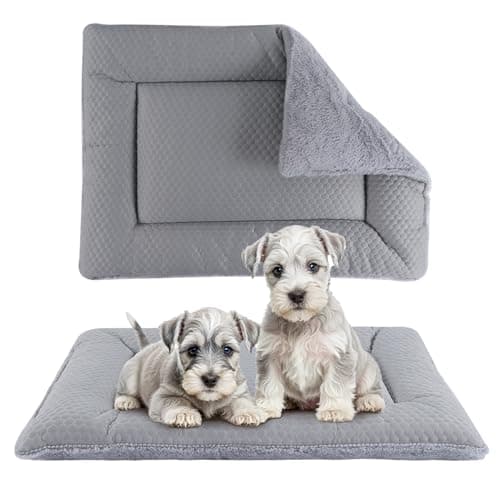Image of BVAGSS Dog Bed Mat, Crate Pad Reversible,Soft Kennel Pad, Washable Crate Mat (Cool and Warm),Pet Sleeping Mattress for Small Medium Dogs XH080 (45x33cm,Grey)