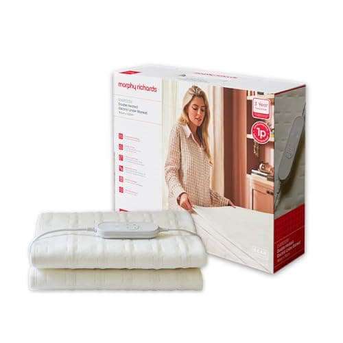 Image of Morphy Richards EverCosy Electric Under Blanket, Double, 150x122cm, For Back Pain and Cold Nights, 9 Heat Settings, 9hr Timer, BEAB Approved, 3p/hr Cost, 600121, Cream