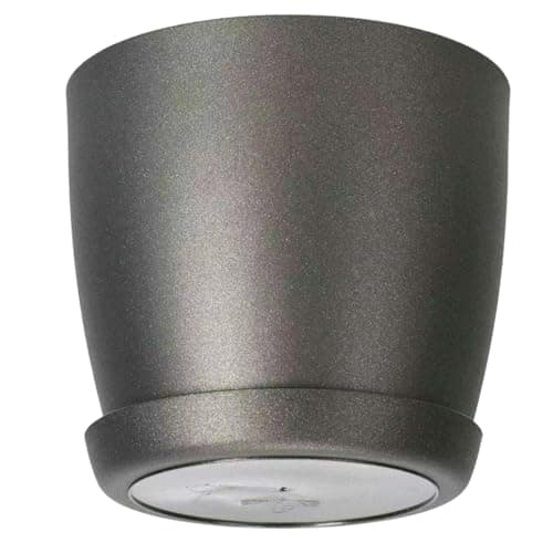 Image of B2C Flower Pots 6 Colours 8 sizes Matt Plastic Plant Pots Planter + Saucer Tray Deco (Black Graphite Matt, 30 cm)