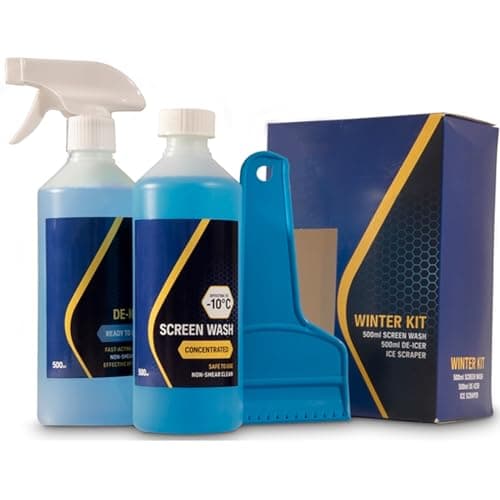 Image of Xtremeauto Car Deicer + Screenwash + Ice Scraper - Deicer Car Windscreen Rapid Anti Freeze Trigger Spray, Remove Ice From Car Windows & Windshield De Icer Scraper