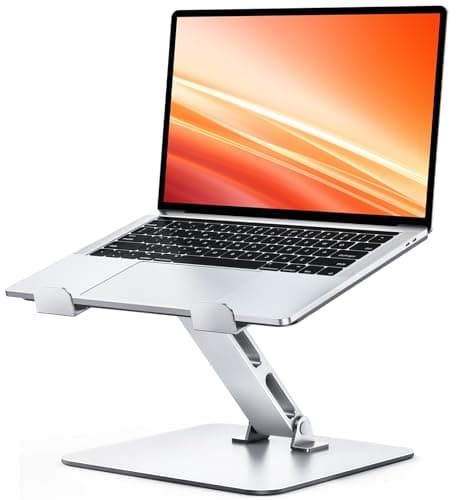 Image of CIRYCASE Laptop Stand for Desk, Ergonomic Foldable Laptop Riser with Adjustable Height, Ventilated Aluminum Portable Computer Stand Desktop Shelf Organizer Compatible with MacBook Air, 10-16" Notebook