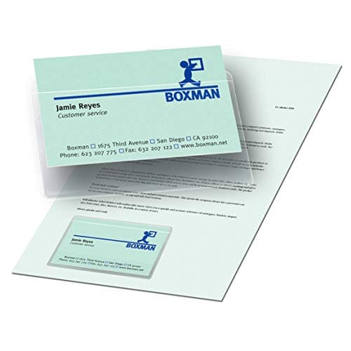 Image of Pelltech 60 x 95mm Self Adhesive Business Card Pocket (Pack of 100)
