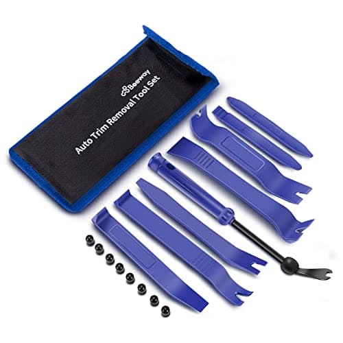Image of BEEWAY Auto Trim Removal Tool Set - 17in1 Car Upholstery Repair Kit/Fastener Remover/Pry Tools for Interior Trim Panel Door Window Audio Dashboard with Storage Pouch