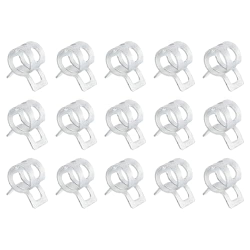 Image of Sourcingmap 15Pcs Spring Band Type Action Fuel/Silicone Vacuum Hose Pipe Clamp, 8mm Low-Pressure Air Spring Hose Clip Clamp for Automotive Oil Pipe Water Pipe, Silver