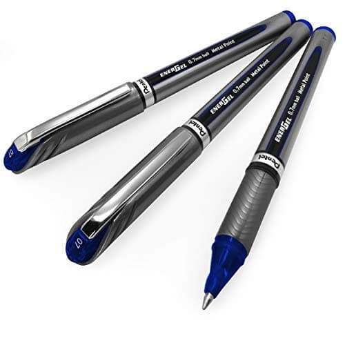 Image of Pentel-Energel BL27 Liquid Gel Ink Rollerball Pen - 0.7mm Metal Tip - Blue Ink - Pack of 3