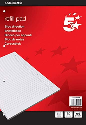 Image of 2XOffice Refill Pad Feint Headbound Ruled with Margin 4-Hole Punched 80 Sheets A4 [Pack 10]