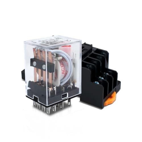 Image of Innfeeltech 1 Pcs AC 12V Electromagnetic Power Relay with, 14 Pin 5A Coil Relays with Sock Base HH54P