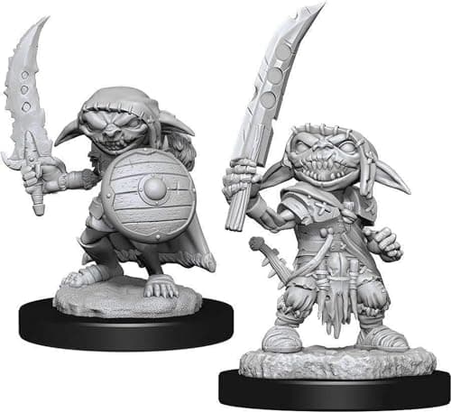 Image of WizKids Dungeons & Dragons Pathfinder Battles Deep Cuts Unpainted Miniatures - Goblin Fighter Male (6 Units)