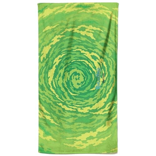 Image of Zavvi Rick and Morty Portal All Over Pattern Beach Towel
