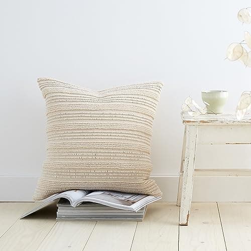 Image of Pineapple Elephant Tufted Stripes Cotton 45x45cm Cushion Cover Natural