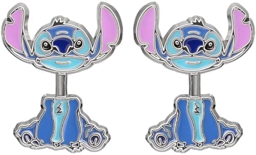 Image of Disney Lilo and Stitch Blue and purple costume enamel earrings EH00073RL