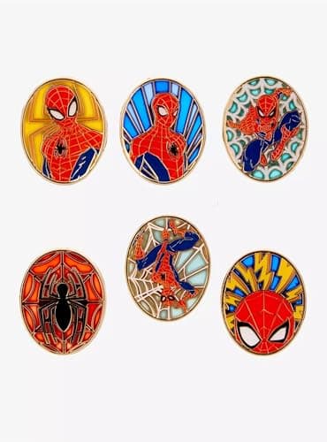 Image of Loungefly Marvel: Spider-Man Stained Glass Enamel Pin - 1 Of 6 to Collect - Blind Box Enamel Pins - Cute Collectable Novelty Brooch - for Backpacks & Bags - Gift Idea - Official Merchandise