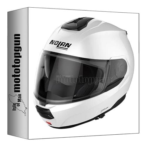 Image of nolan motorbike helmet - flip up n100-6 special pure white size m mototopgun