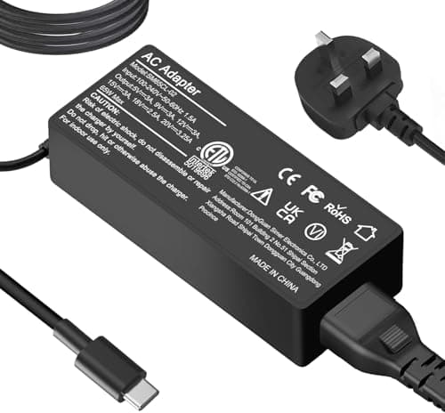 Image of Universal 65W USB C Laptop Charger Compatible with Lenovo Dell HP Samsung Asus Acer Google Chromebook Charger, Type-C Fast Charging UK AC Adapter