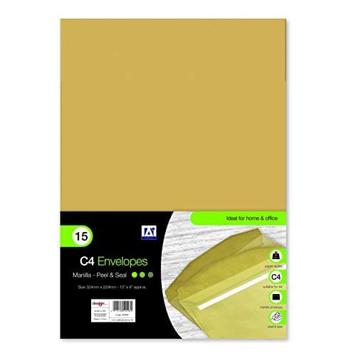 Image of STX_355585 A Star Peel & Seal Envelope Manilla C4 Pack 12 (ENVN)