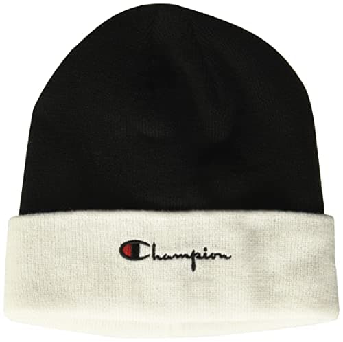 Image of Champion Men's H01014 Beanie Hat, Black/White, One Size UK