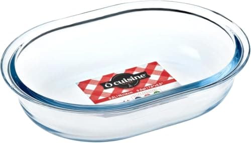 Image of Ôcuisine® Oval Pie Dishes Glass Pie Dishes Extreme Resistance | Oven Safe - Freezer Safe - Microwave Safe | Borosilicate Glass | Made in France (Oval Pie Small 19x14x4cm)