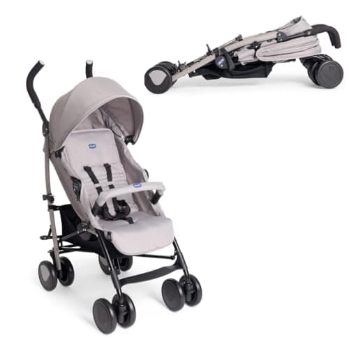 Image of Chicco Echo Light Pushchair Buggy from 0 Months to 22 kg, Adjustable Backrest, Spacious Seat, Bumper Cuff, Foldable Umbrella, Twin Brakes and Swivel Front Wheels
