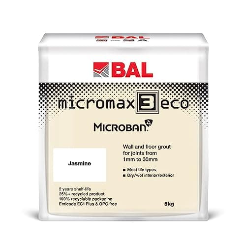 Image of Bal Micromax3 Eco Grout Wall & Floor Grout, Rapid Set, Antimicrobial, Suitable For Interior & Exterior 5KG Bag - Jasmine