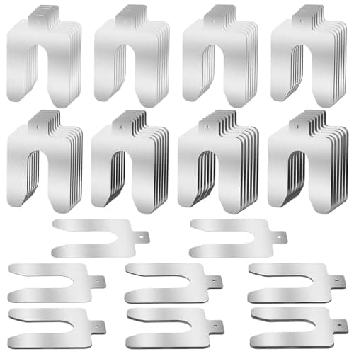 Image of MUZIK Metal Shim Stock Kit, 304 Stainless Steel Shims 56 Pcs for Leveling, D 5"x5" Slotted Alignment Shims, 0.001"-0.075" Steel Shims Set for Automotive CNC & Marine Engineering