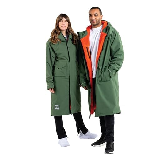Image of Red Original Slimline EVO Pro Unisex Waterproof Parka Jacket - Fleece Lined, Tailored Slim Fit, Hooded, 100% Recycled Fabric (Forest Green, M)