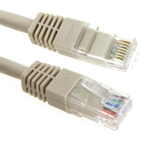 Image of kenable Ethernet Network Cable Cat6 GIGABIT RJ45 COPPER Internet Patch Lead Grey 2m [2 metres]
