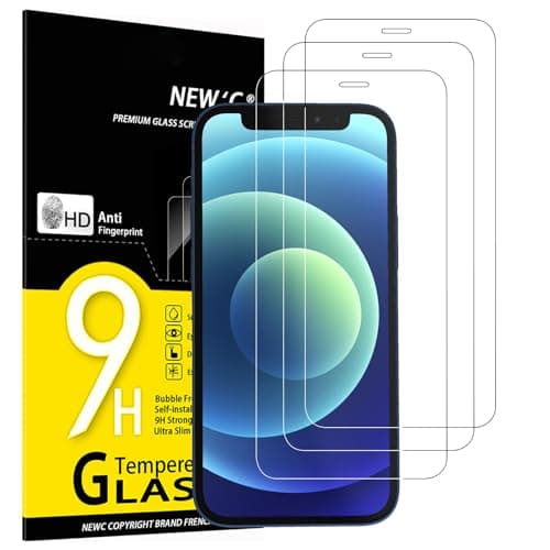 Image of NEW'C 3 Pack Designed for iPhone 12 Mini Screen Protector (5.4"), Enhanced Tempered Glass Protection, Case Friendly Scratch Resistant,Bubble-Free, Ultra Resistant
