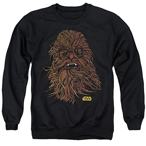 Image of Cotton Soul Star Wars Chewbacca Goggles Crew Sweatshirt, Black, Medium