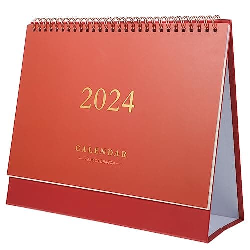 Image of NUOBESTY Desk Calendar, 2023-2024 Desktop Calendar 18 Months Standing Flip Planner 2024 Monthly for Office Home